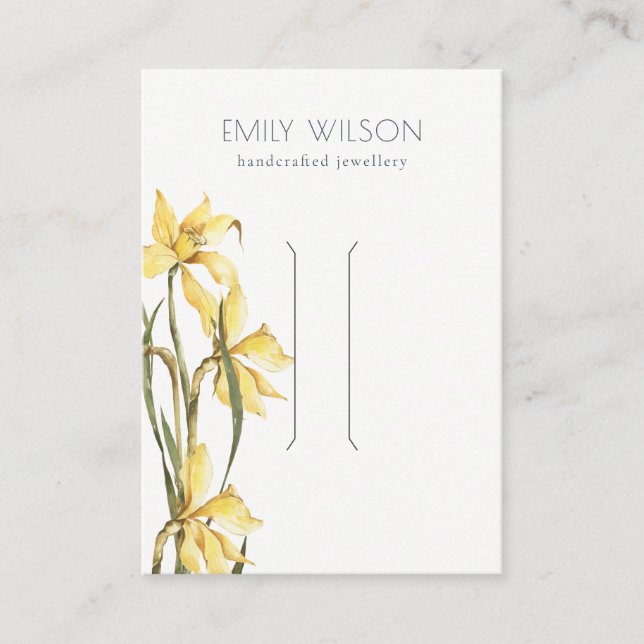 Carte De Visite Écran Joli Jaune Daffodique Floral (Devant)