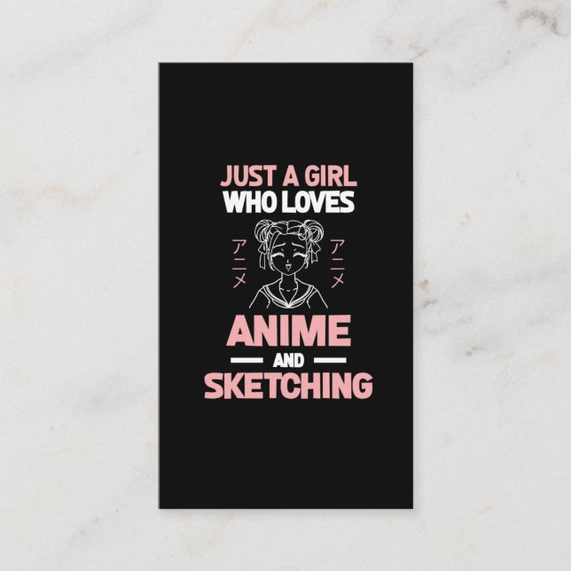 Carte De Visite Écran Manga Ado de Cosplay pour filles d'Anime (Devant)