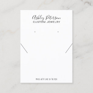 Carte De Visite Écran minimaliste de bijoux en noir blanc