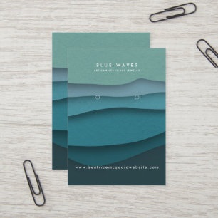 Carte De Visite Écran moderne Blue Ocean Waves