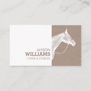 Carte De Visite Écran moderne White Horse pour les agriculteurs