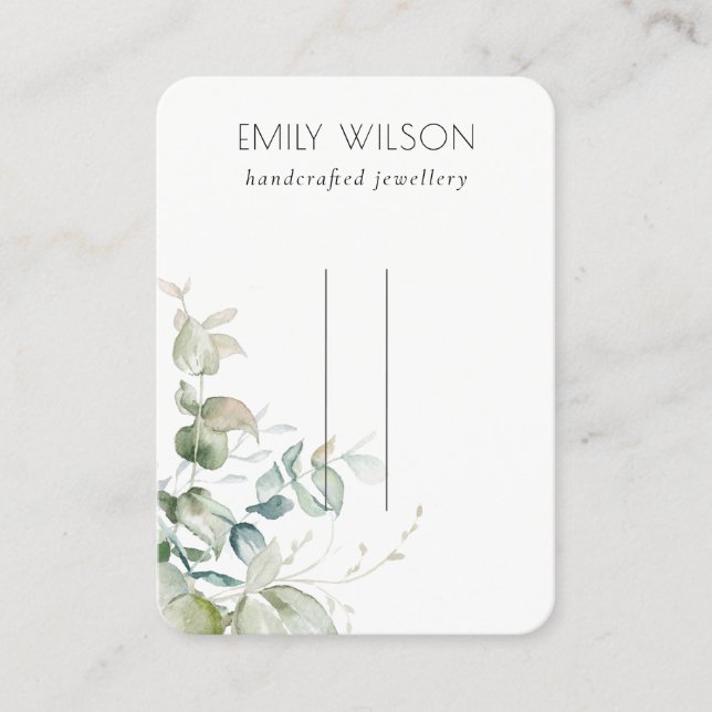 Carte De Visite Écran Pastel Blue Green Foliage (Devant)