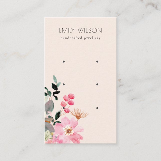 Carte De Visite Écran Pastel Blush Rose Floral Bunch 3 Écran (Devant)