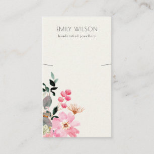 Carte De Visite Écran Pastel Blush Rose Floral Bunch Collier