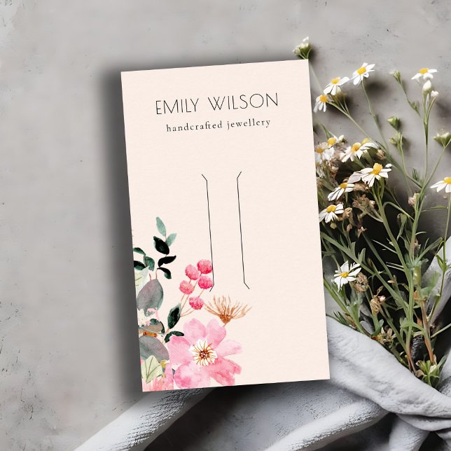 Carte De Visite Écran Pastel Blush Rose Floral Bunp (Créateur téléchargé)