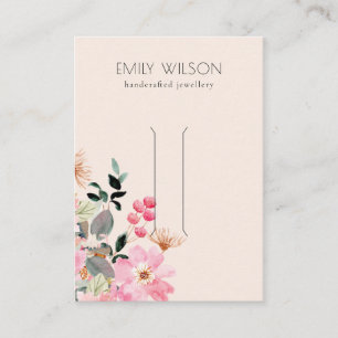 Carte De Visite Écran Pastel Blush Rose Floral Bunp