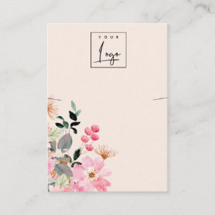 Carte De Visite Écran Pastel Pink Blush Floral Bunch Collier