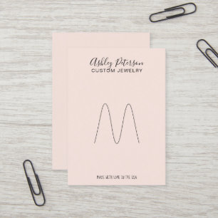 Carte De Visite Écran rose minimaliste et élégant en anneau pastel