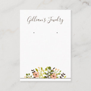 Carte De Visite Écran simple Feuille Fleurs Collier et oreilles