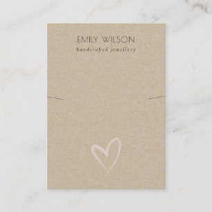 Carte De Visite Écran simple Kraft Blush Heart