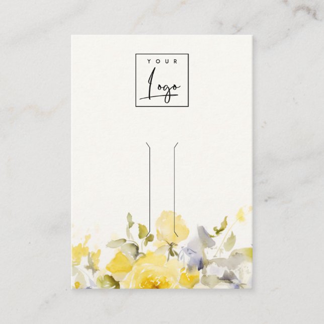 Carte De Visite Écran Soft Pastel Floral Logo Hairpin Bijoux (Devant)