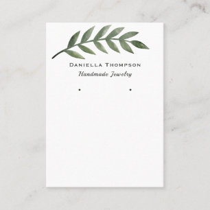 Carte De Visite Écran tendance Aquarelle Verdure Bijoux d'oreille