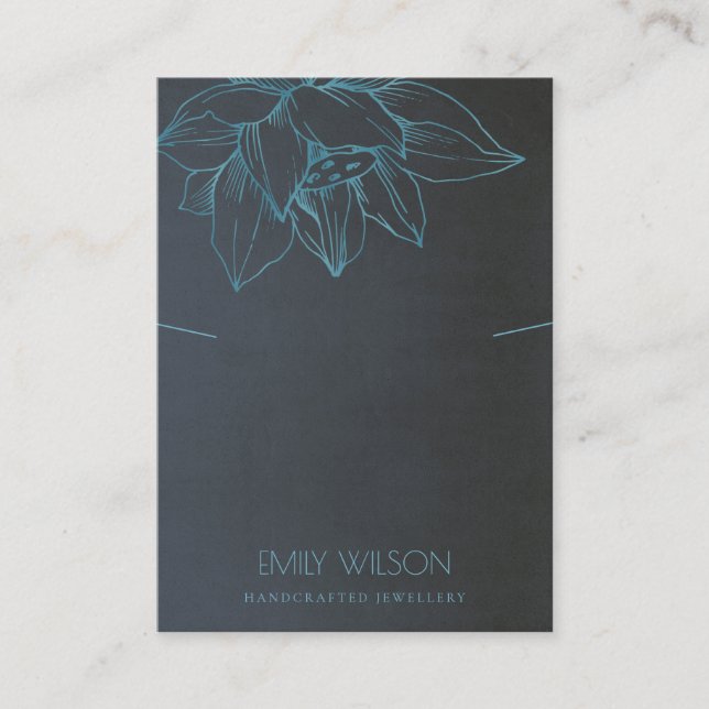 CARTE DE VISITE ÉCRAN TURQUOISE BLEU LOTUS SIMPLE DE COUCHES (Devant)