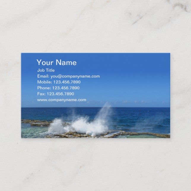 Carte De Visite Écraser des vagues (Devant)