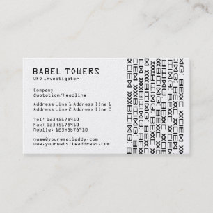 Carte De Visite Écriture Alien réelle