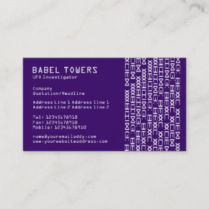 Carte De Visite Écriture Alien réelle - violet foncé