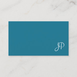 Carte De Visite Écriture Calligraphique Élégante Turquoise Simple 
