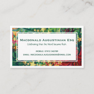 Carte De Visite Écriture CHRISTMAS Personnalisé Evangélisme