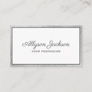 Carte De Visite Écriture de luxe en feuille d'argent