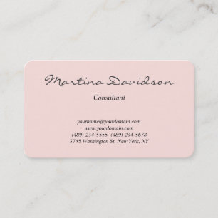 Carte De Visite Écriture manuscrite classique, Rose foncé, unique