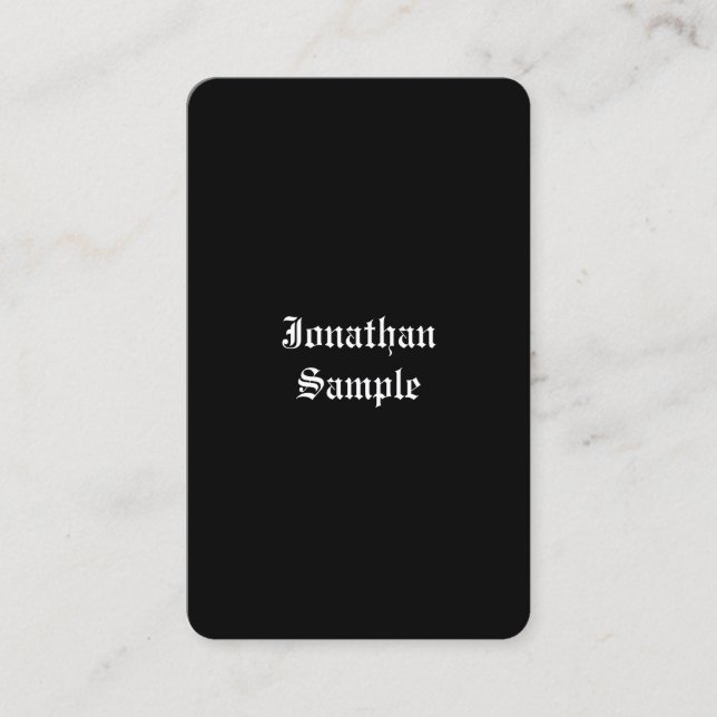 Carte De Visite Écriture manuscrite Noir Blanc classique Retro Loo (Devant)