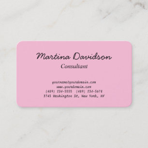 Carte De Visite Écriture manuscrite originale unique rose
