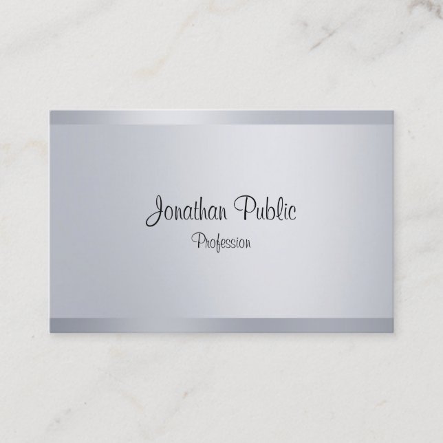 Carte De Visite Écriture manuscrite Script Modèle moderne Faux Arg (Devant)