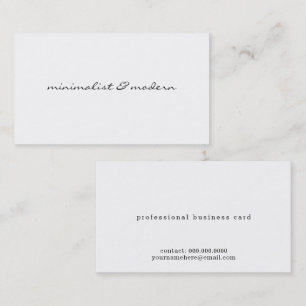 Carte De Visite écriture minimaliste moderne professionnel blanc