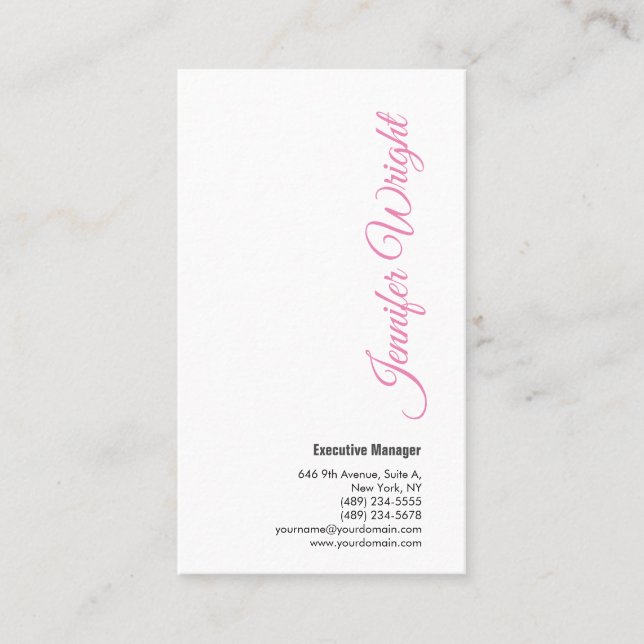 Carte De Visite Écriture minimaliste professionnelle féminine (Devant)