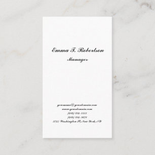 Carte De Visite Écriture moderne et tendance minimaliste noir blan
