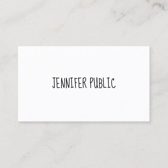 Carte De Visite Écriture personnalisée Modèle moderne élégant simp (Devant)