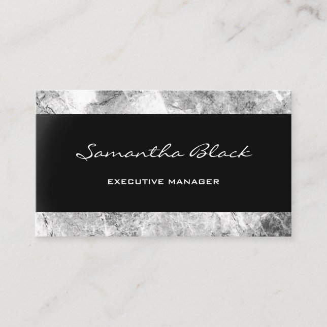 Carte De Visite Écriture professionnelle moderne Gris noir (Devant)