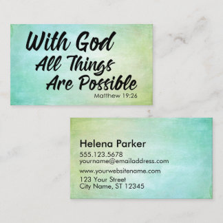 Carte De Visite Écriture sainte grunge en pastel de 19h26 de