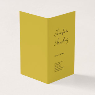Carte De Visite Écriture simple professionnelle couleur or vertica