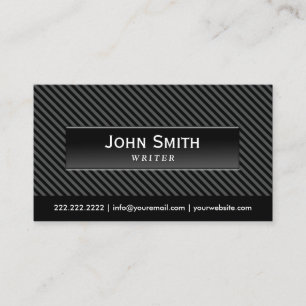 Carte De Visite Écrivain Arrière - plan moderne Black Stripes
