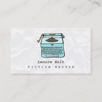 Carte De Visite Écrivain De Mignonne Fiction Avec Machine À Écrire