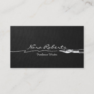 Carte De Visite Écrivains Auteurs noir et blanc Plume de plongée s