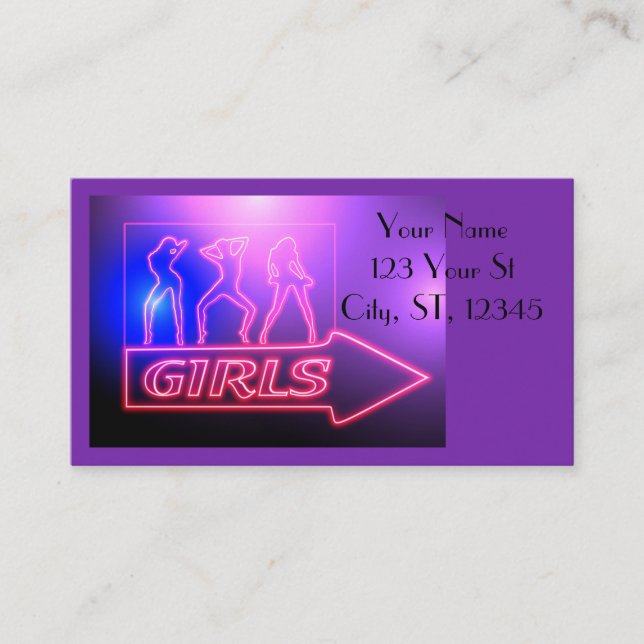 Carte De Visite Écrivez les filles roses de Neon Thunder_Cove  (Devant)