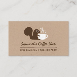 Carte De Visite Écureuil au café