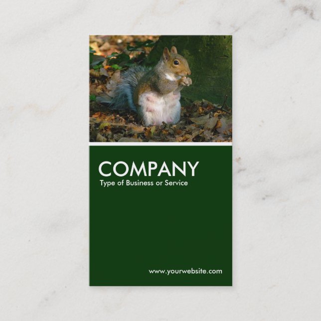 Carte De Visite Écureuil gris - Vert foncé (Devant)