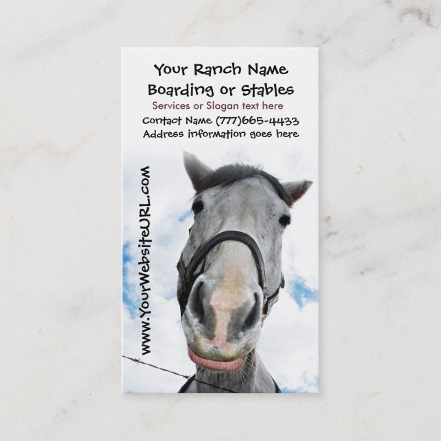 Carte De Visite Écuries d'équitation ou services d'embarquement (Devant)