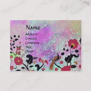 CARTE DE VISITE EDEN / JARDIN BLANC PURPLE GOLD SPARKLES