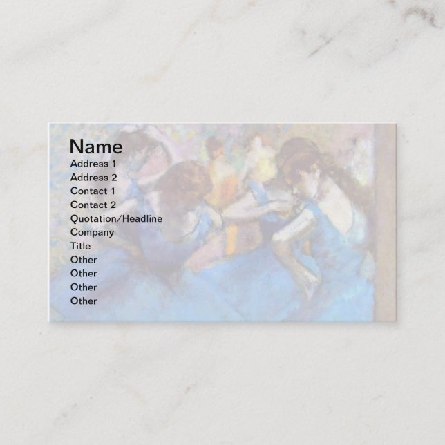 Carte De Visite Edgar Degas - Danseurs En Bleu - Amoureux De Danse (Devant)