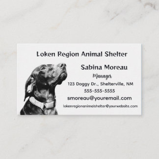 Carte De Visite Editable Animal Shelter