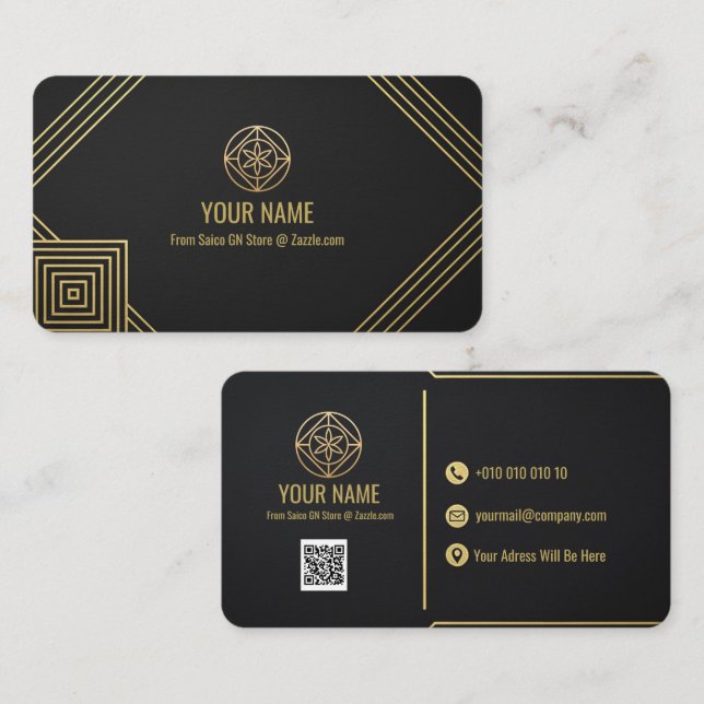 Carte De Visite Editable Luxury Business Card Template (Devant / Derrière)