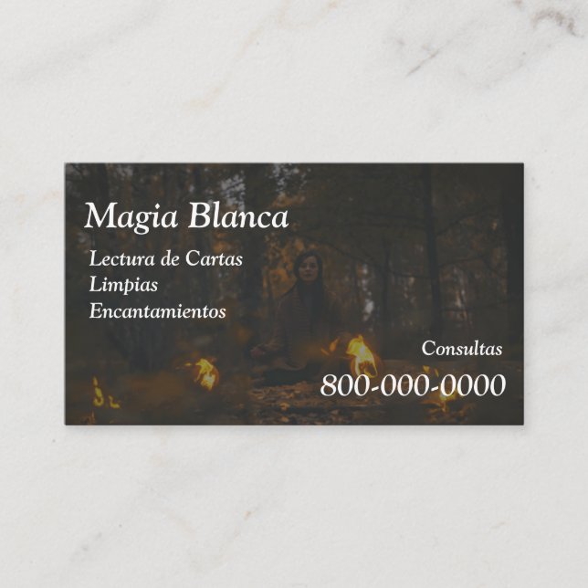 Carte De Visite Editable, Service de lecture de carte, Tarot, Magi (Devant)