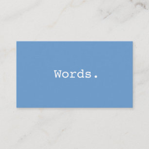 Carte De Visite Éditeur simple d'écriture moderne bleu-gris