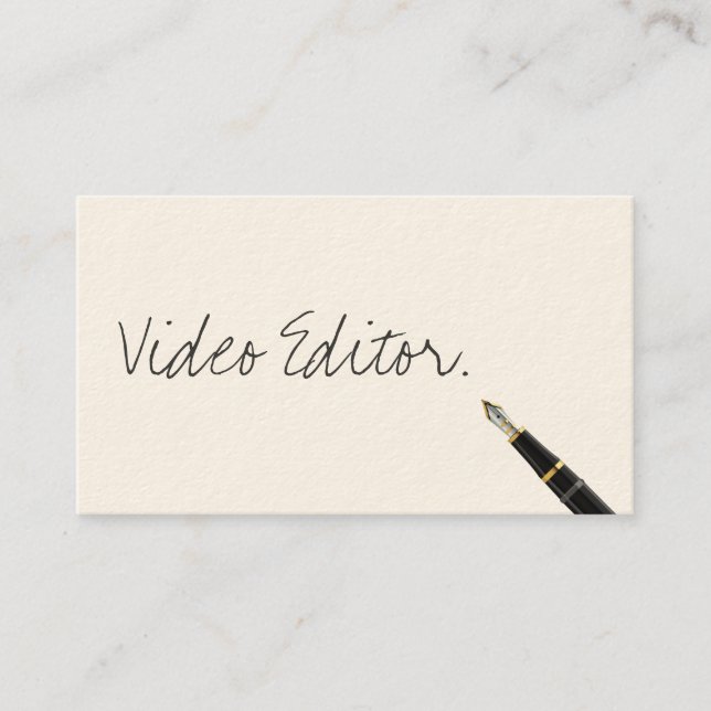 Carte de visite Éditeur vidéo manuscrit (Devant)