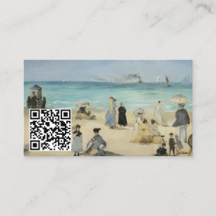 Carte De Visite Edouard Manet - Sur la plage, Boulogne - QR Code