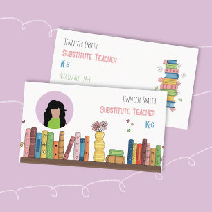 Carte de visite Éducateur Blanc avec Photo